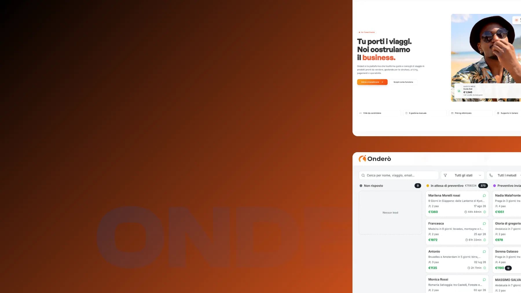 Onderò: la piattaforma per travel creator e la pipeline delle richieste