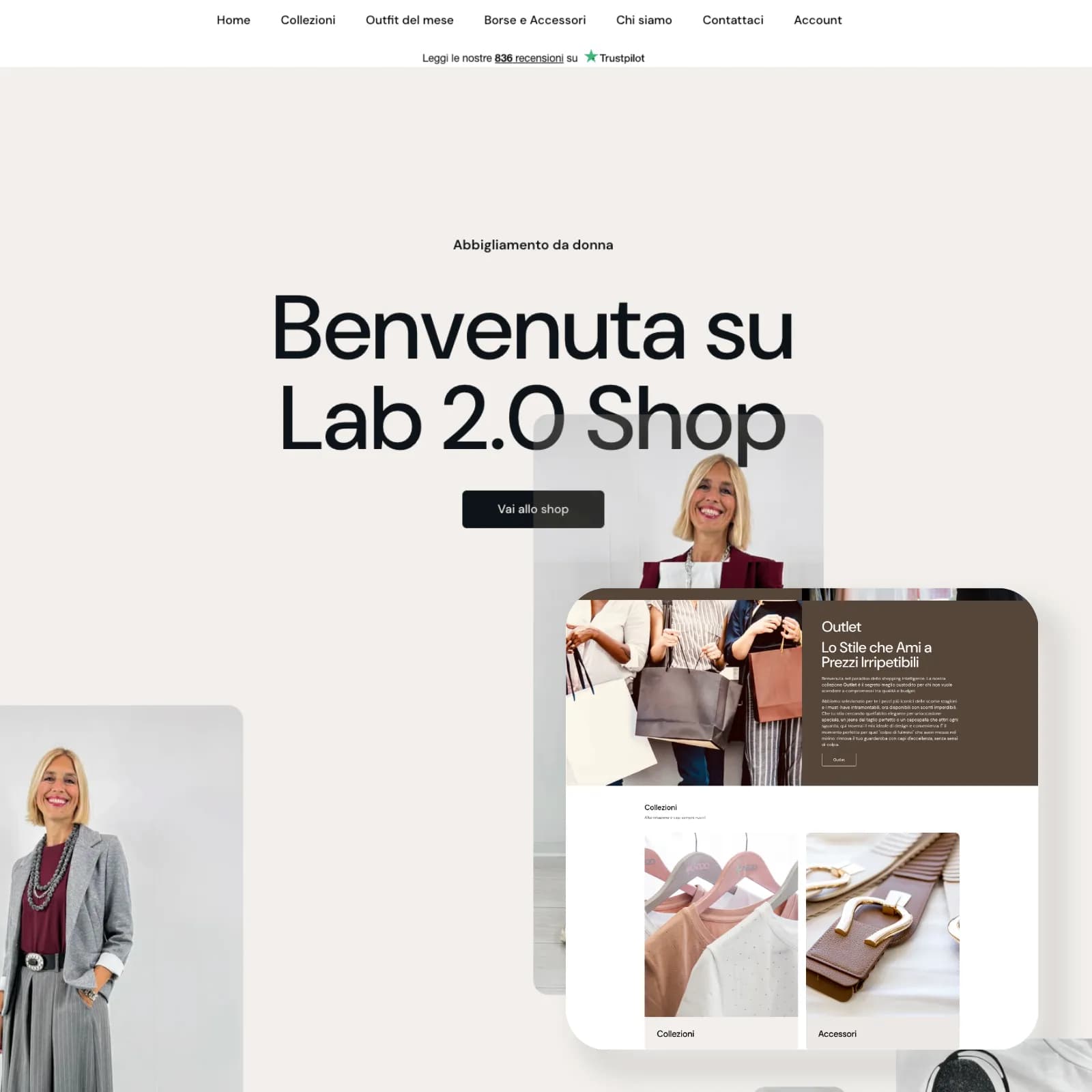 Lab 2.0 Shop: nuova home, fotografia dei capi e sezione outlet